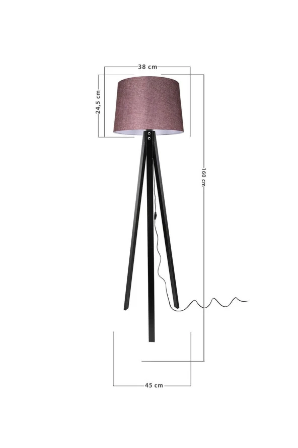 Modelight Deko Lambader Siyah Ayak / Gül Kurusu Şapka - Resim 4