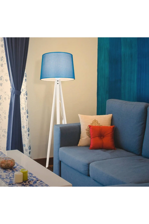 Modelight Deko Lambader Krem Ayak / Mavi Şapka - Resim 3