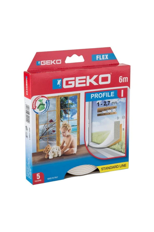 GEKO Izolasyon Profılı - Beyaz 9mmx3mmx6m (kendınden Yapışkanlı)