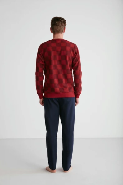U.S Polo Assn 18713 Erkek Bordo Yuvarlak Yaka Pijama Takımı - 6