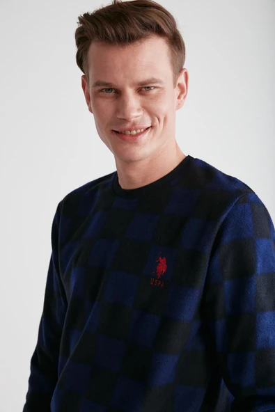 U.S Polo Assn 18713 Erkek Bordo Yuvarlak Yaka Pijama Takımı - 11