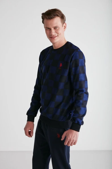 U.S Polo Assn 18713 Erkek Bordo Yuvarlak Yaka Pijama Takımı - 9
