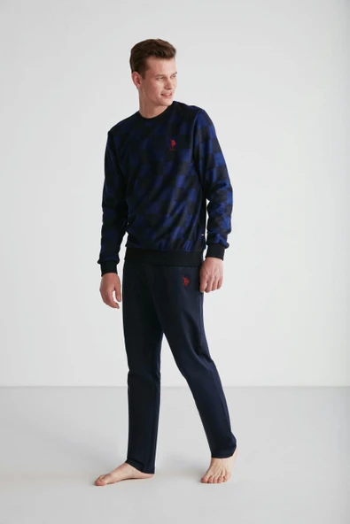 U.S Polo Assn 18713 Erkek Bordo Yuvarlak Yaka Pijama Takımı - 8