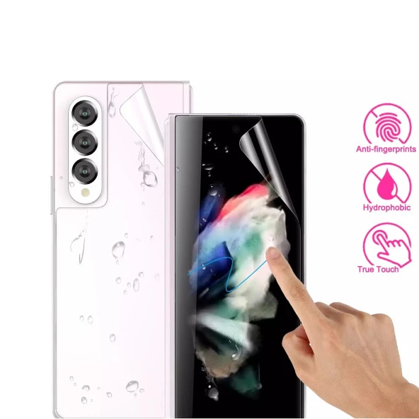Galaxy Z Fold5 Premium Ön+Arka Body Şeffaf Ultra koruyucu Nano Jelatin - Resim 2