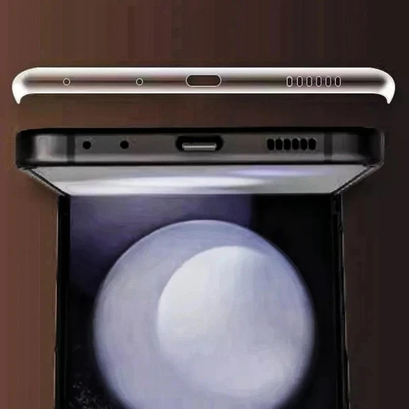 Galaxy Z Flip5 Premium Çerçeve filmi  Şeffaf Ultra koruyucu Nano Jelatin - Resim 2