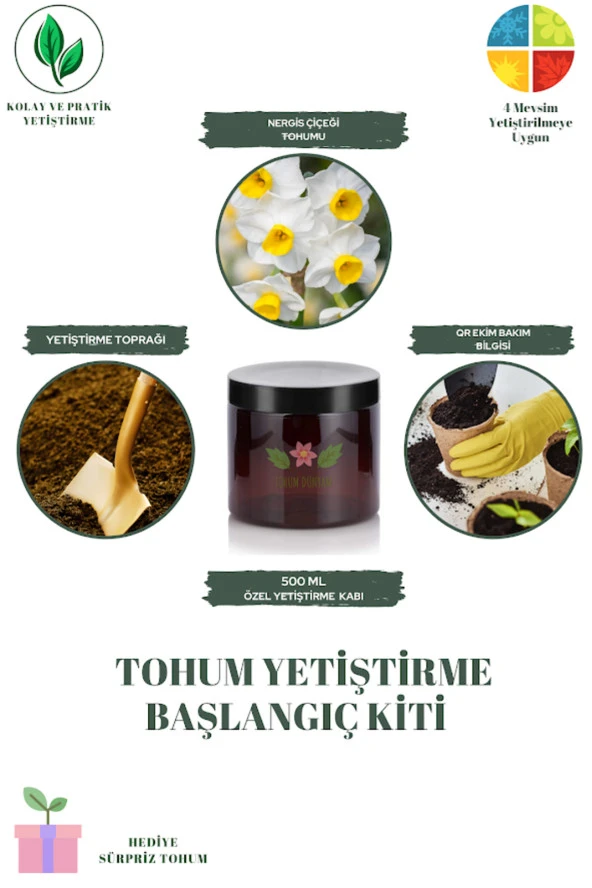 Nergis Çiçeği Tohumu Yetiştirme Kiti