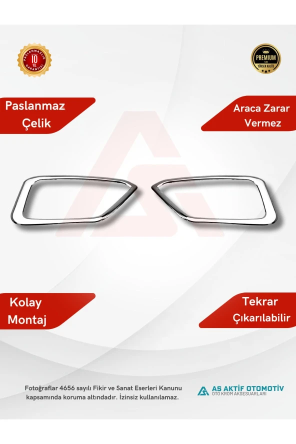 Fiat Egea HB-Cross Sis Çerçevesi 2 Parça 2016 Uyumlu ve Üzeri Krom Paslanmaz Çelik - Resim 2