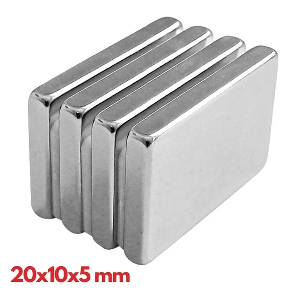 N35 20x10x5 Mm Neodyum Mıknatıs 10 Adet, Köşeli, Nikel Kaplamalı Kaliteli ve Dayanıklı Ürün