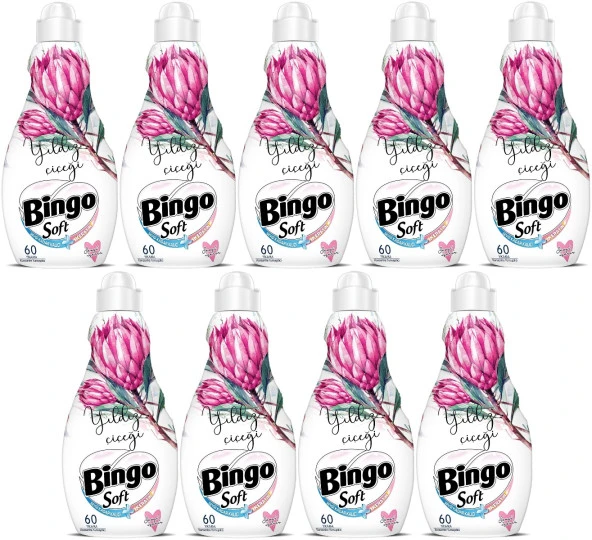 Bingo Soft Çamaşır Yumuşatıcı Konsantre 1440ML Yıldız Çiçeği (9 Lu Set)