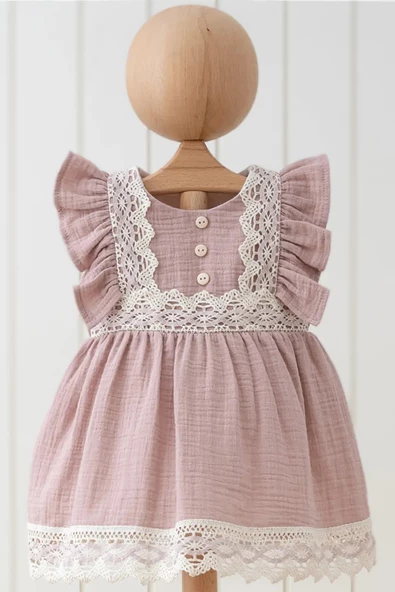 Bebek Kız Çocuk Doğum Günü Parti Düğün Elbise Tüllü Tütü Astarlı Çocuk Giyim bebek giyim Kız Bebek ELBYPMK - 4