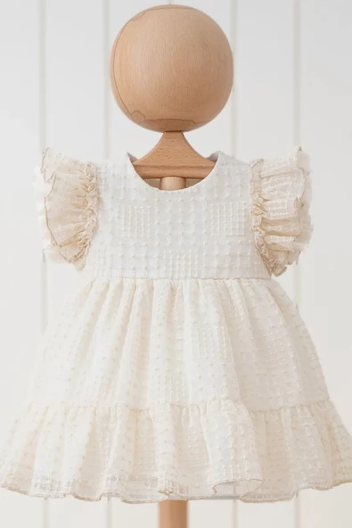 Bebek Kız Çocuk Doğum Günü Parti Düğün Elbise Tüllü Tütü Astarlı Çocuk Giyim bebek giyim Kız Bebek ELBYPMK - 10