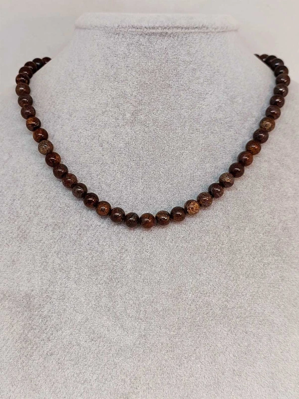 Bronzit Taşı Kolye 6mm ürün görseli