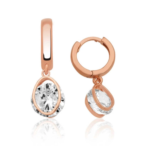 Himarry 925 Ayar Gümüş Üç Boyutlu Oval Küpe