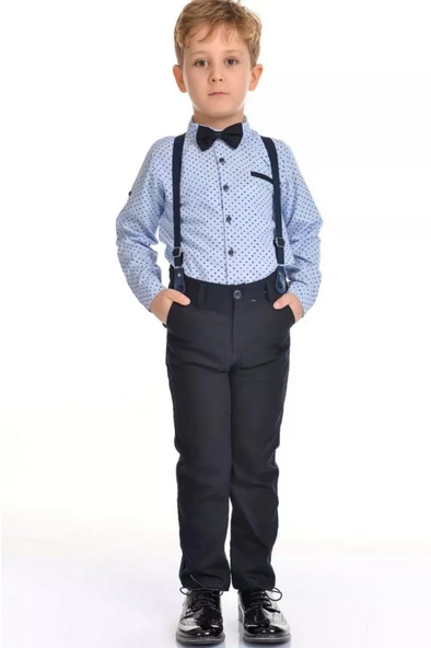 Papyonlu Gömlekli Erkek Çocuk Takım 4lü Set - 4