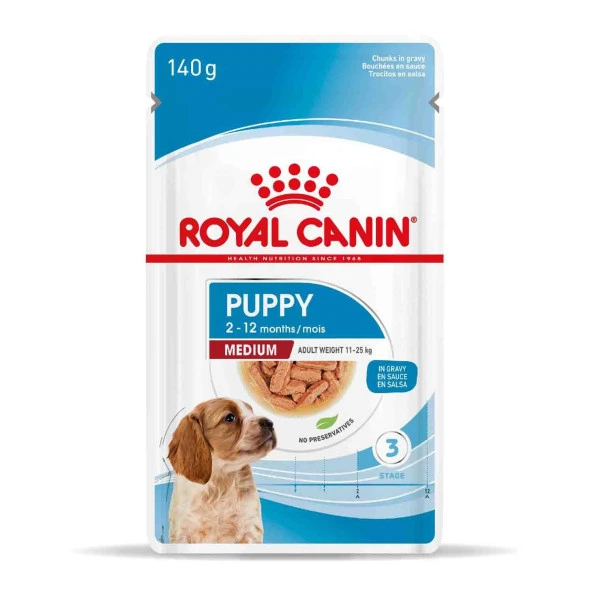 Royal Canin Medium Puppy Orta Irk Yavru Köpekler İçin Parça Etli Konserve Mama 140 Gr * 10 Adet