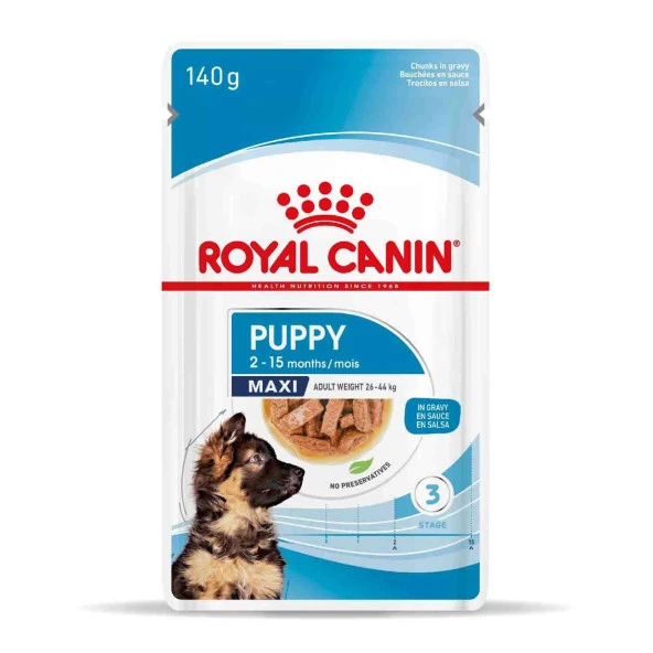 Royal Canin Maxi Puppy Büyük Irk Yavru Köpekler İçin Parça Etli Yaş Mama 140 Gr * 10 adet