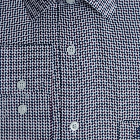 5116 Kazayağı Desenli Classic Gömlek - 2