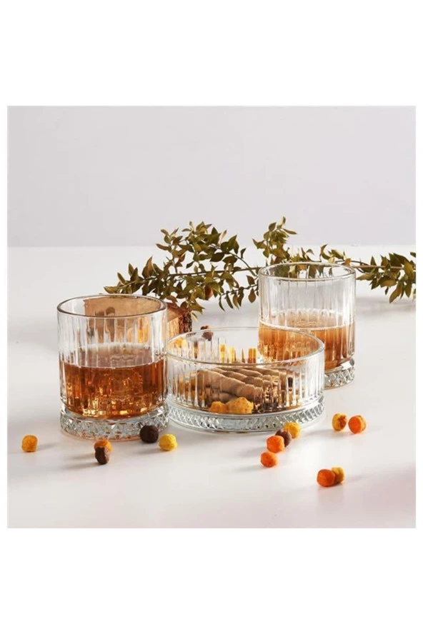 Paşabahçe elysia 3 parça viski - su bardağı çerezlik seti takım - Resim 2