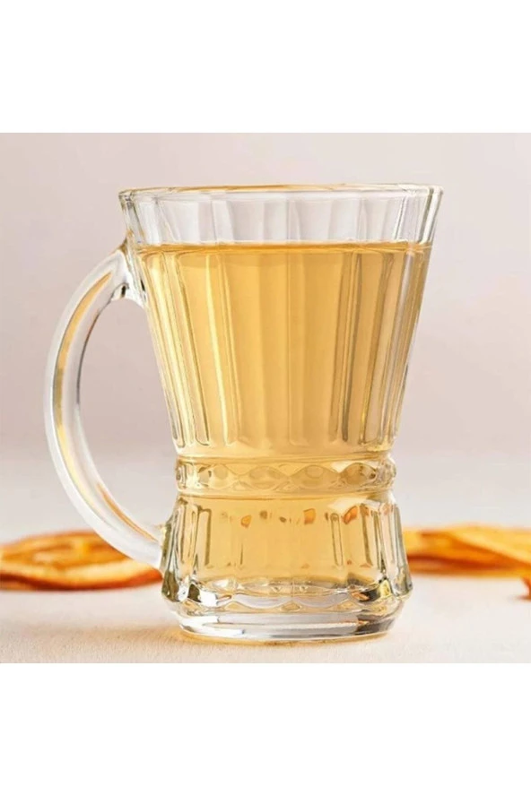 Lav venüs kulplu çay bardak - 6 lı kulplu çay bardağı cam fincan