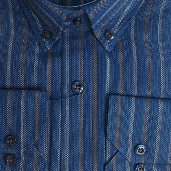 5304 Çizgili Classic Gömlek - Resim 2