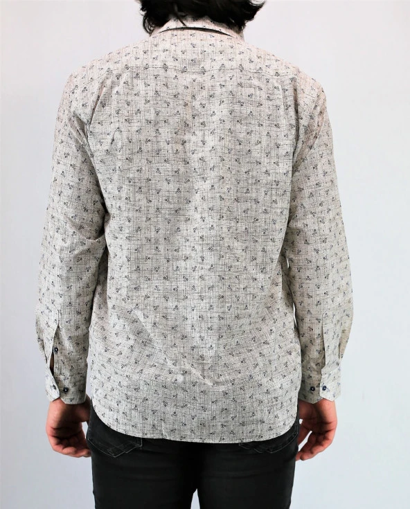 5203 Çiçek Desenli Klasik Gömlek - 6