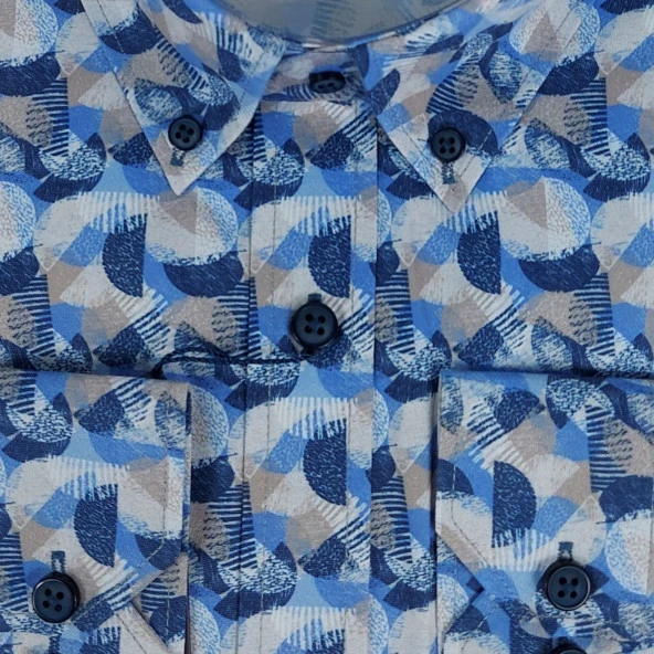5303 Desenli Classic Gömlek - Resim 2