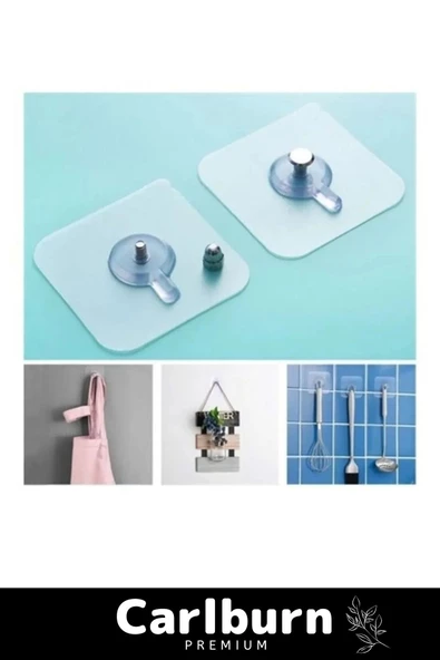 Özel Üretim Süper Güçlü Yapışkan Kanca İz Bırakmaz Paslanmaz Çelik Ultra Güçlü Vantuzlu Askı 3 Adet - 3