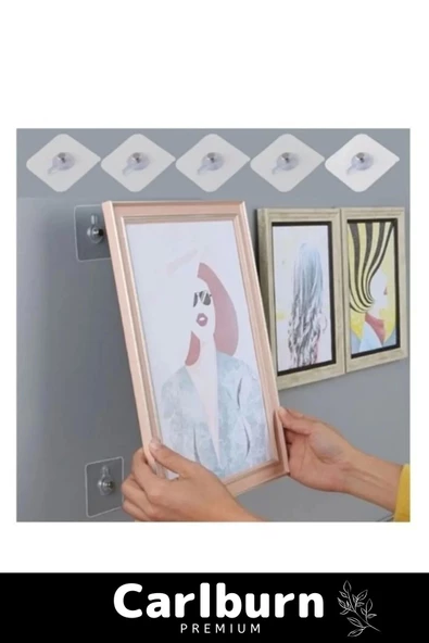 Özel Üretim Süper Güçlü Yapışkan Kanca İz Bırakmaz Paslanmaz Çelik Ultra Güçlü Vantuzlu Askı 5 Adet - 4