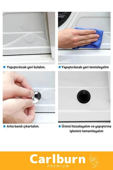 Premium Seri Yüksek Kaliteli Dayanıklı Çarpma Aşınma Engelleyici Araba Kapısı Darbe Emici Pad Seti - 3