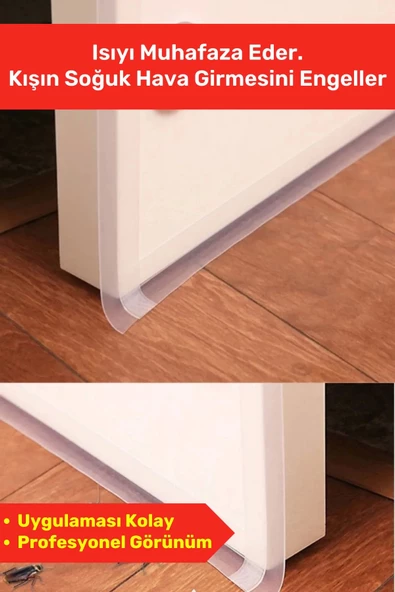 Rüzgar Kesici Ses Böcek Toz Önleyici Yalıtım Kapı Pencere Isı Izolasyon Şeffaf Şerit Bant 5mt 1 Adet - Resim 2