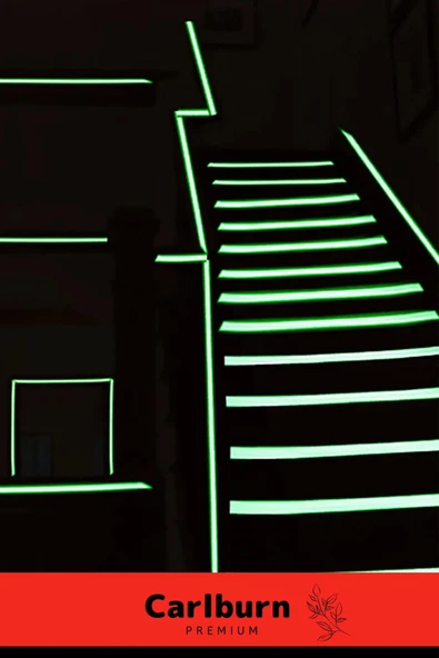 Karanlıkta Işık Veren Yansıyan 12 Metre Fosforlu Yeşil Şerit Bant Kendinden Yapışkan Reflektör Bant - 5