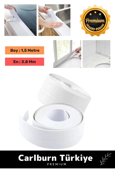 Premium Lavabo Küvet Pvc Su Geçirmez Sızdırmaz Dayanıklı Yağ Kenar Küf Önleyici 1.5m İzolasyon Bant - 4