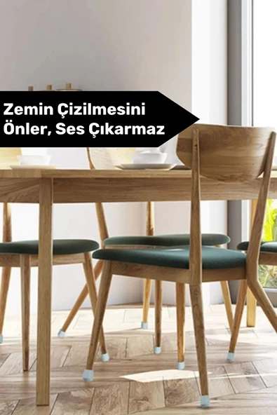 Premium Kaydırmaz Çizdirmez Mobilya Masa Sandalye Zemin Koruyucu Silikon Pabuç Ayak Kılıf 16 Adet - 2