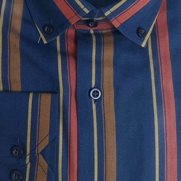 5100 Çizgili Classic Gömlek - Resim 5