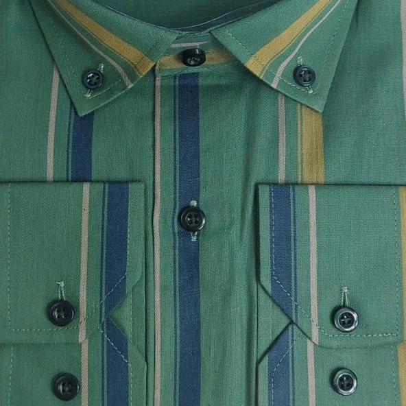 5100 Çizgili Classic Gömlek - Resim 6