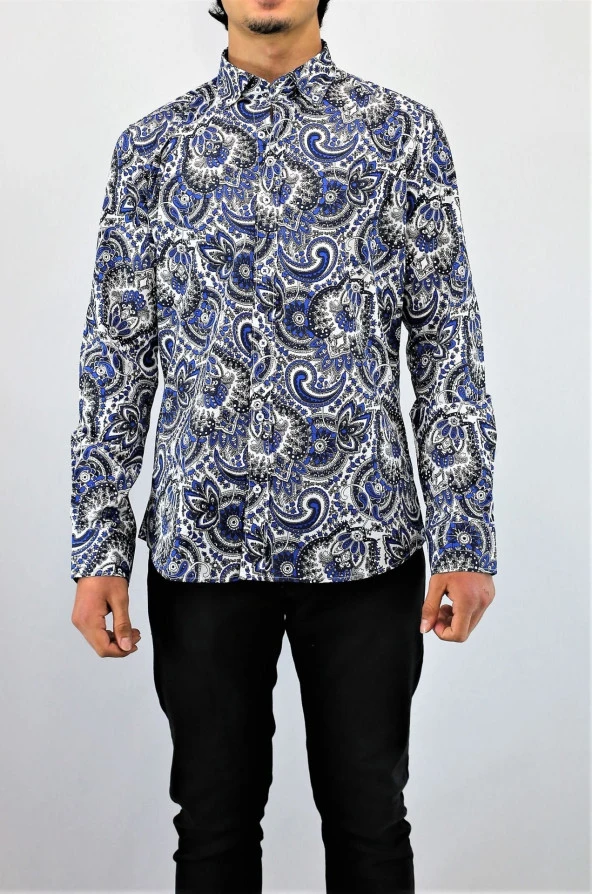 2480 Desenli Slim Fit Gömlek - 3