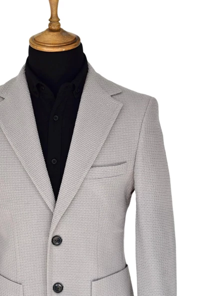 Erkek Tek Spor Ceket Çift Yırtmaçlı Gofre BGL-ST03587 - Resim 8