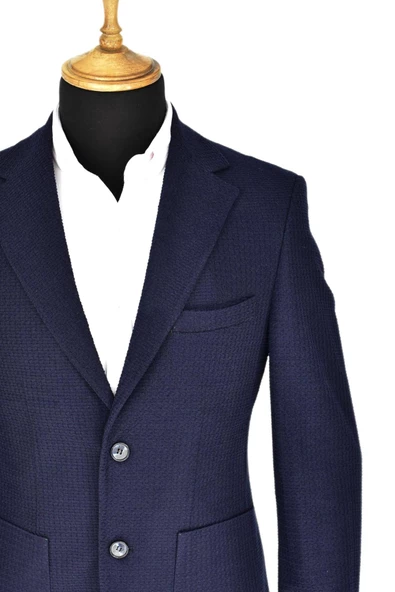 Erkek Tek Spor Ceket Çift Yırtmaçlı Gofre BGL-ST03587 - Resim 7