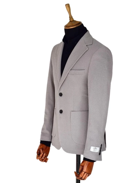 Erkek Tek Spor Ceket Çift Yırtmaçlı Gofre BGL-ST03587 - Resim 12