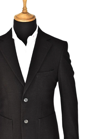 Erkek Tek Spor Ceket Çift Yırtmaçlı Gofre BGL-ST03587 - Resim 6