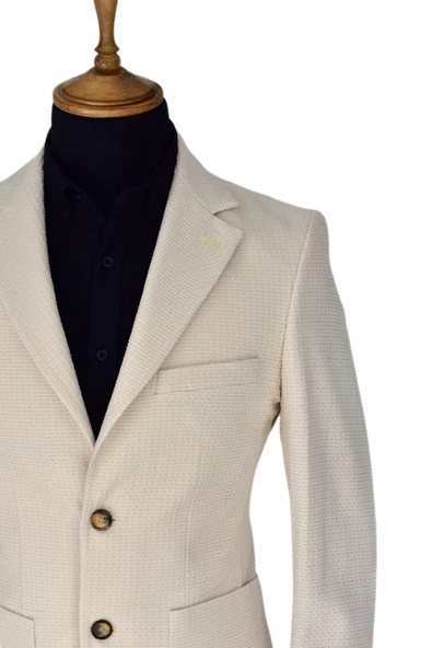 Erkek Tek Spor Ceket Çift Yırtmaçlı Gofre BGL-ST03587 - Resim 9