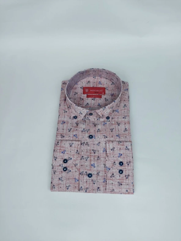 2484 Çiçek Desenli Slim Fit Gömlek - Resim 2