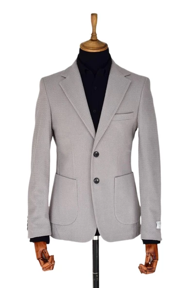 Erkek Tek Spor Ceket Çift Yırtmaçlı Gofre BGL-ST03587 - Resim 2