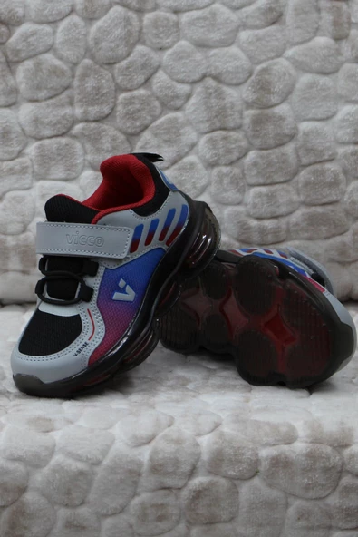 Vicco 346.P24Y.152 Oslo Siyah Saks Mavi Air Taban Sneakers Erkek Çocuk Ayakkabı - 4