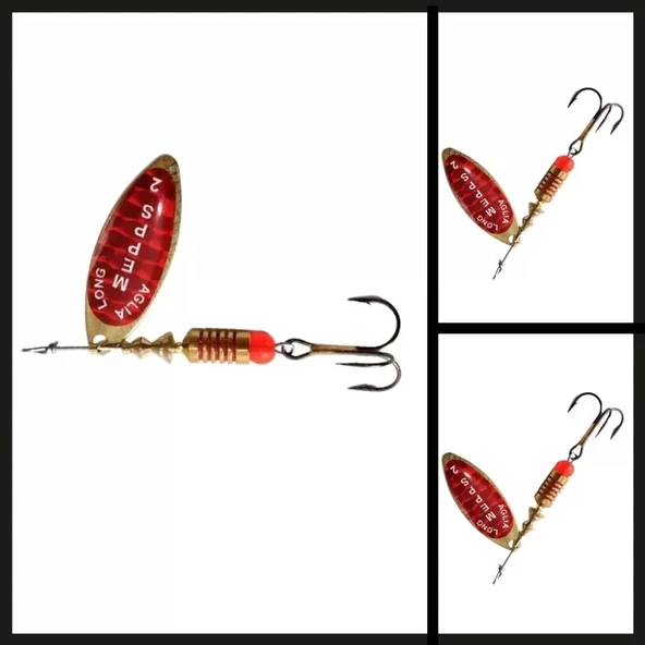 Uyguna-Yakala  Altın-kırmızı Söğüt No:3 Aglia Long Redbo Döner Kaşık-KAŞ.404 - Resim 2