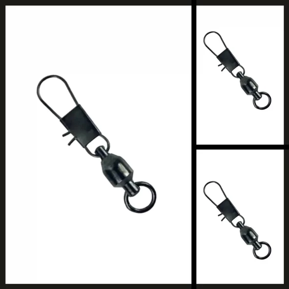 Uyguna-Yakala Siyah No: 0 (10'lu) Klipsli Bilyeli Fırdöndü-DON.009 - Resim 2