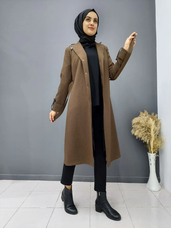 5164 Çıt Çıt Detaylı Kışlık Ceket - 4