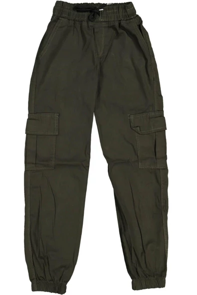 Erkek Çocuk Paça Ve Beli Lastikli Kanvas Pantolon BGL-ST03618 - 3