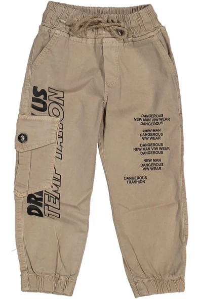 Erkek Çocuk Paça Ve Beli Lastikli Baskılı Pantolon BGL-ST03620 - 3