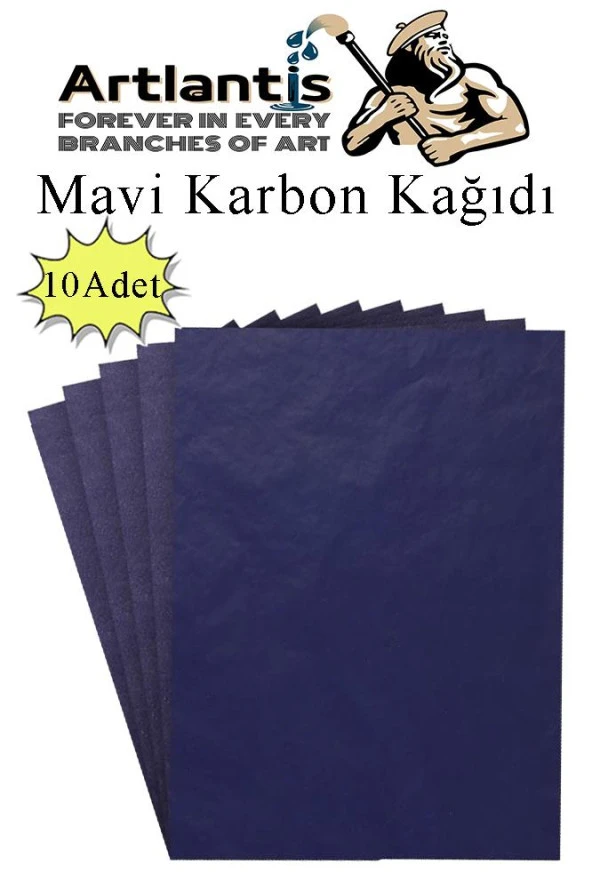 Mavi Karbon Kağıdı A4 10 Adet 21x29,7 cm Kopya Kağıdı Transfer Kağıdı Renkli Karbon Kağıdı